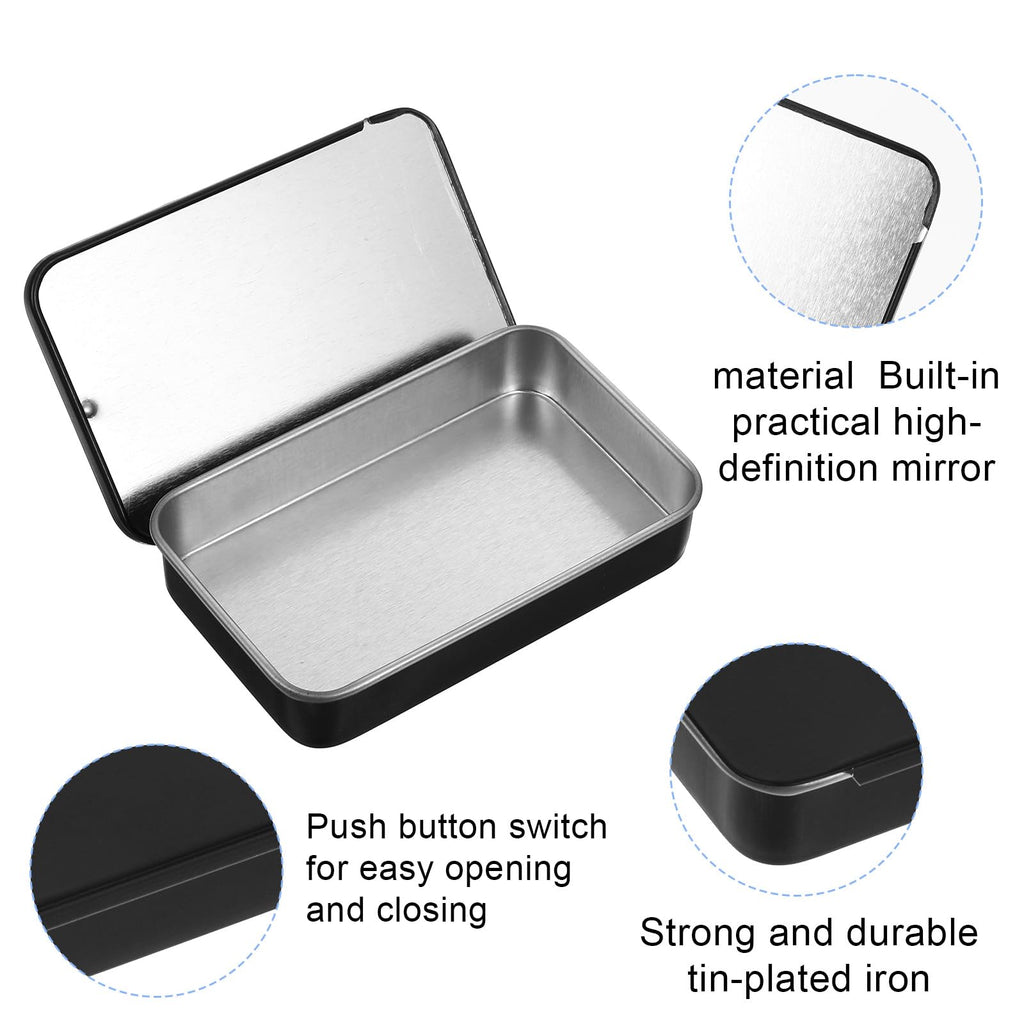 4-Pack Portable Black Dental Floss Case | Travel Floss Box with Metal Sliding Dispenser