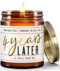 4th Anniversary Gift for Wife – Sandalwood Rose Soy Candle | 50-Hour Burn | USA Made