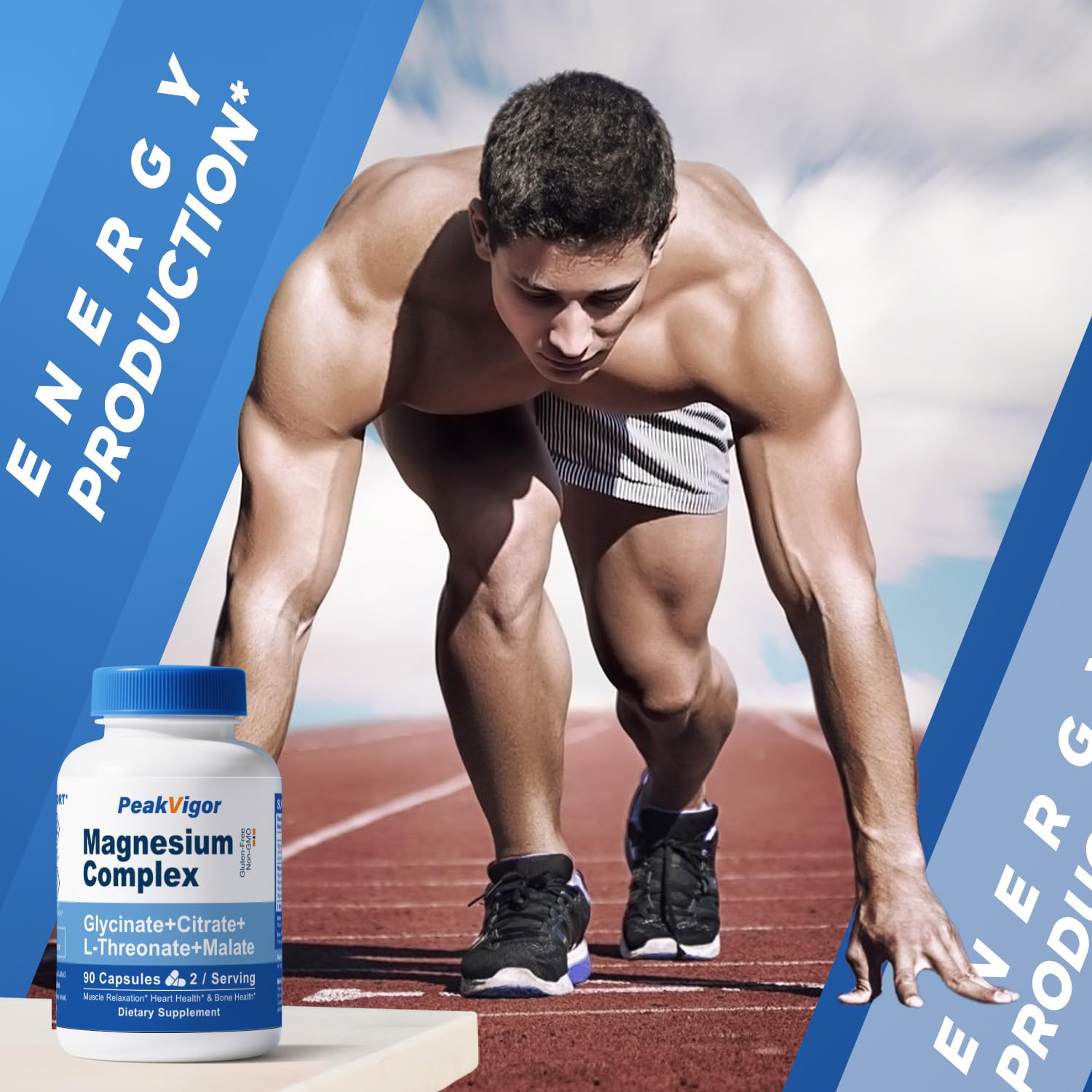 5 in 1 Magnesium Complex 976mg | Glycinate, Citrate, Malate & L-Threonate + Vitamin B6 | Gluten-Free Vegan Capsules