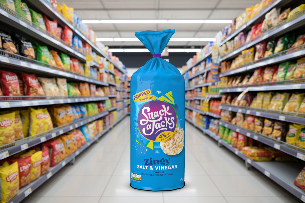 8 x Snack A Jacks Jumbo Salt & Vinegar 126Gm