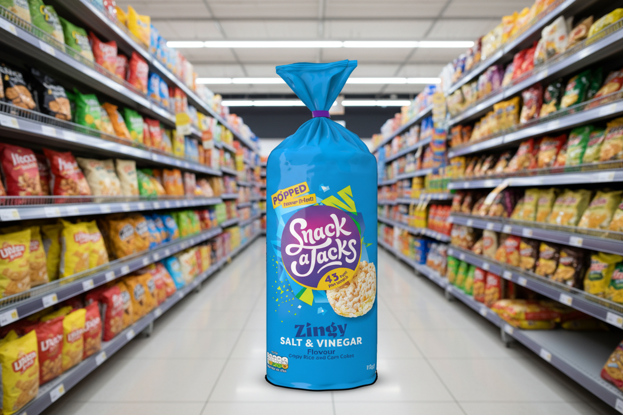 8 x Snack A Jacks Jumbo Salt & Vinegar 126Gm