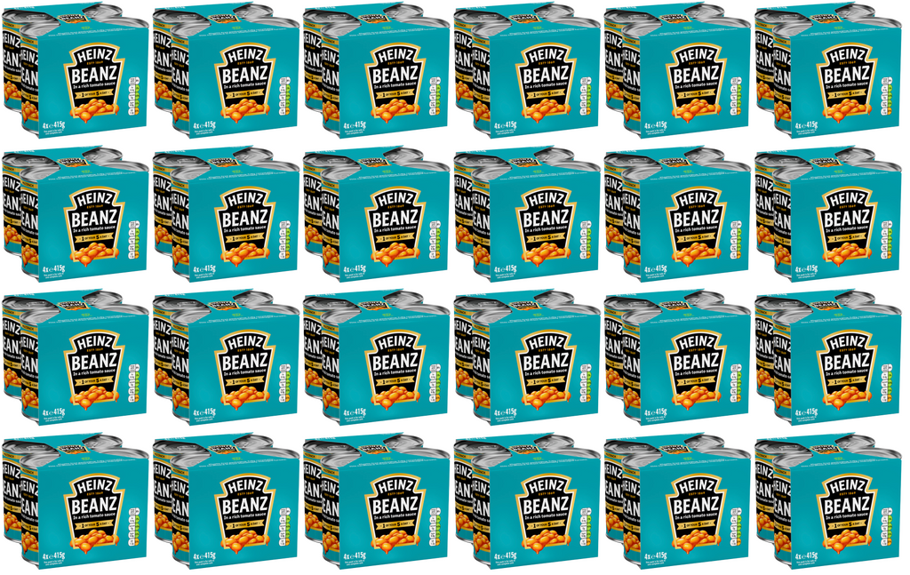 24 x Heinz Baked Beans (6 x 4 Packs) 415G