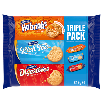 8 x Mcvities Triple Pack Hobnobs Digestives Rich Tea 770g