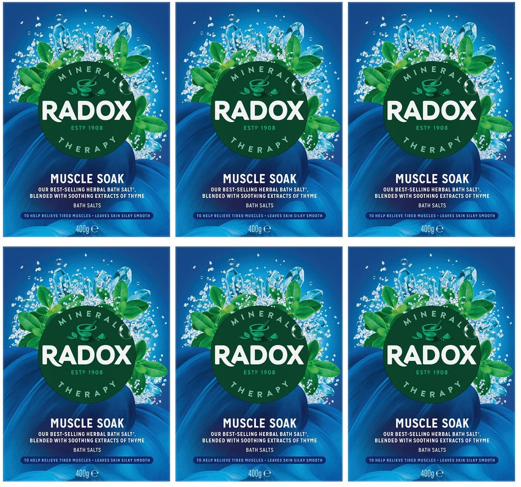 6 x Radox Mineral Therapy Bath Salts Muscle Soak 400 G