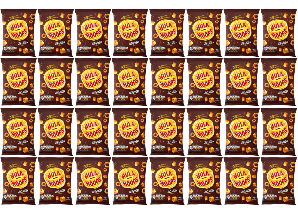 32 x Hula Hoops Bbq Beef 34Gm