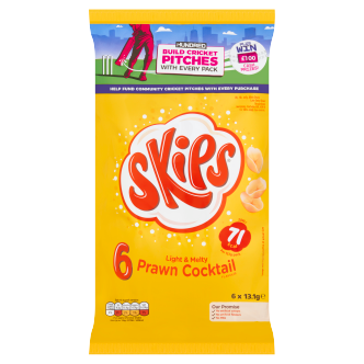20 x Kp Skips Prawn Cocktail 6Pk - 6X13.1Gm