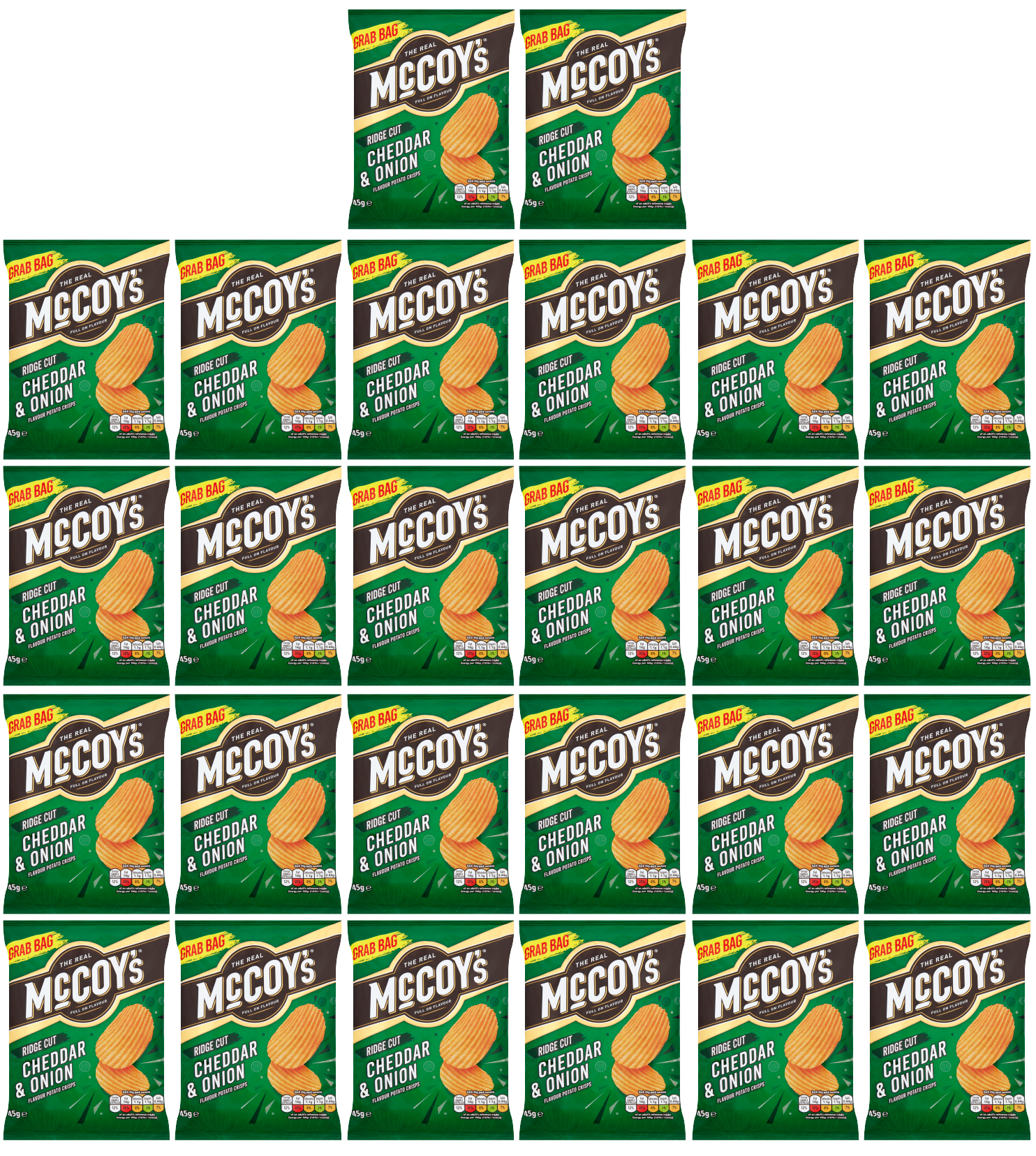 26 x Mccoys Cheddar & Onion 45Gm