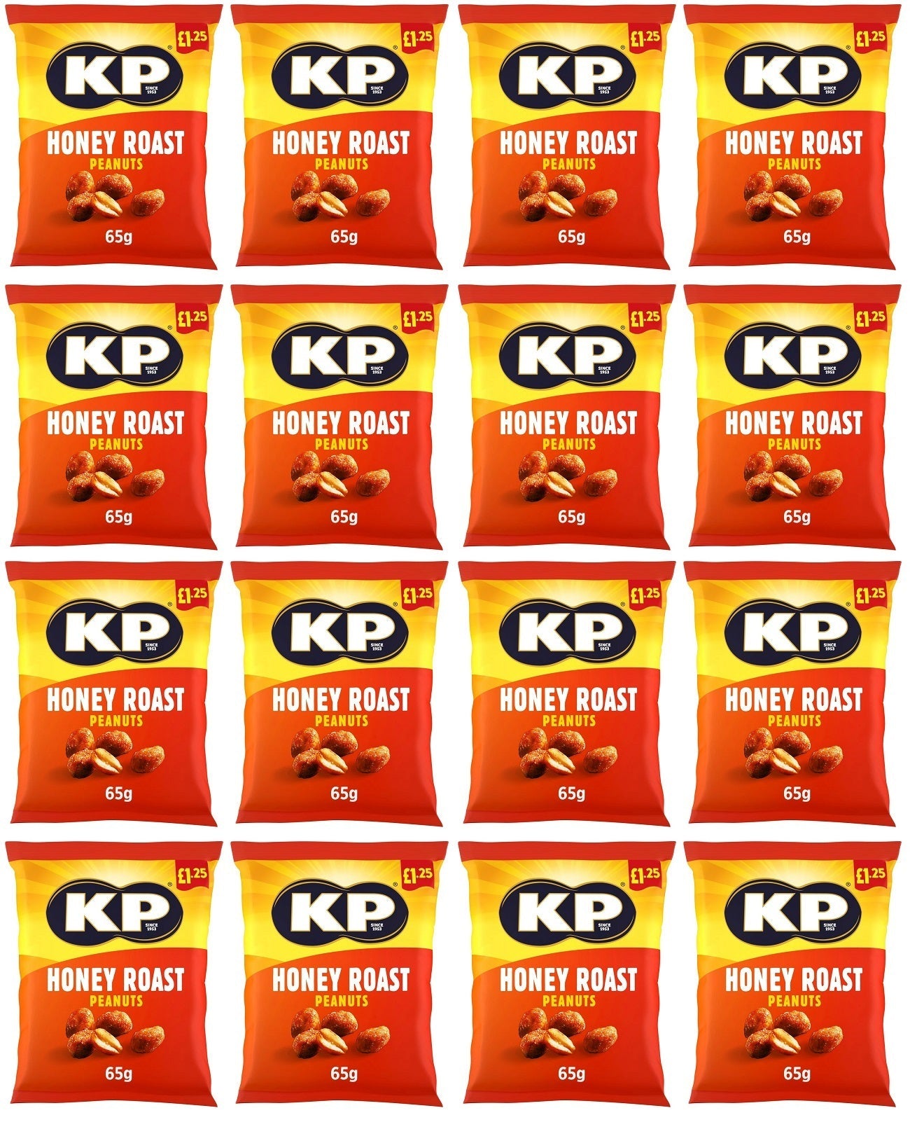 16 x Kp Honey Roasted Peanuts - 65GM