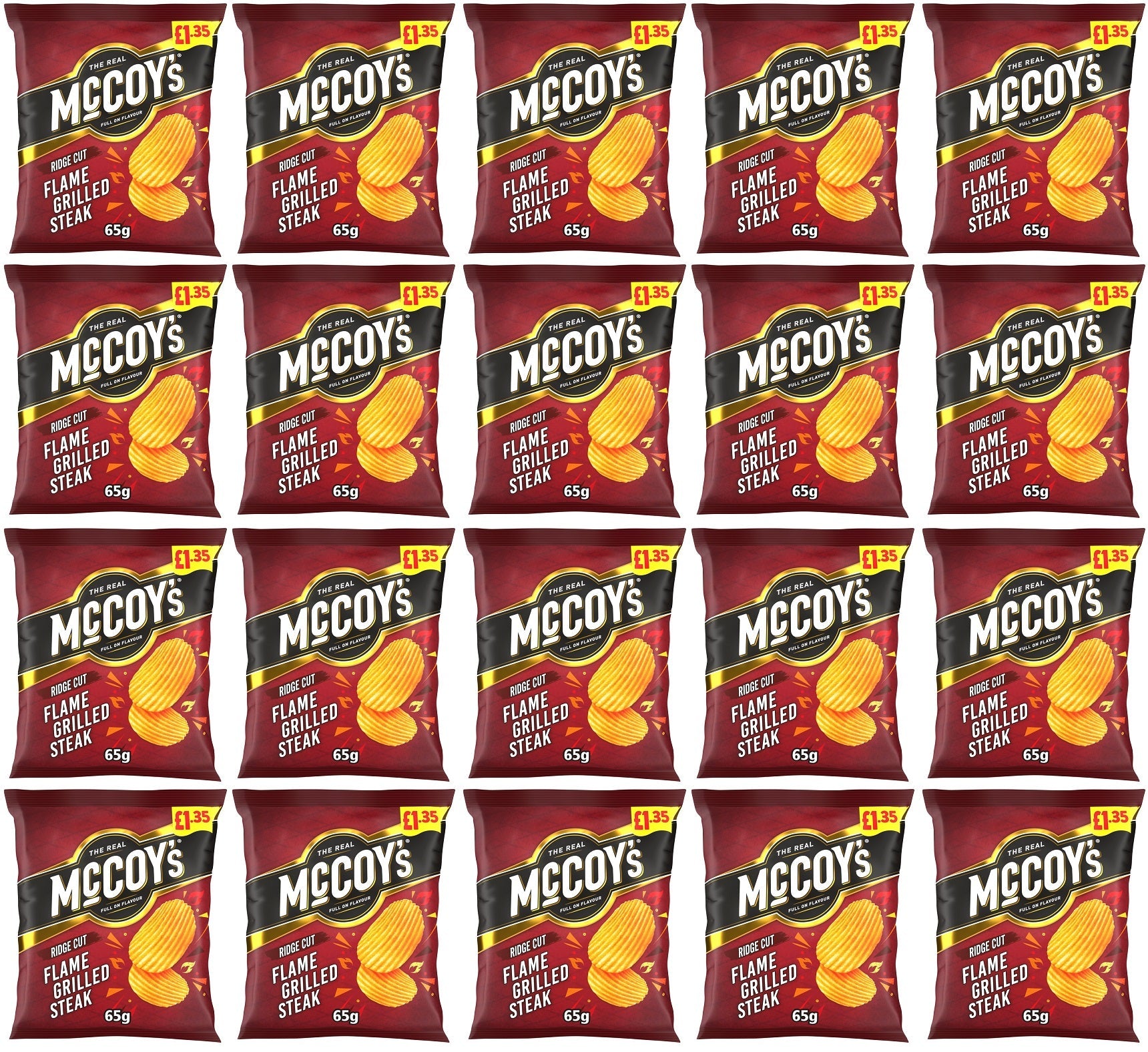 20 x Mccoys Flame Grilled Steak - 65GM
