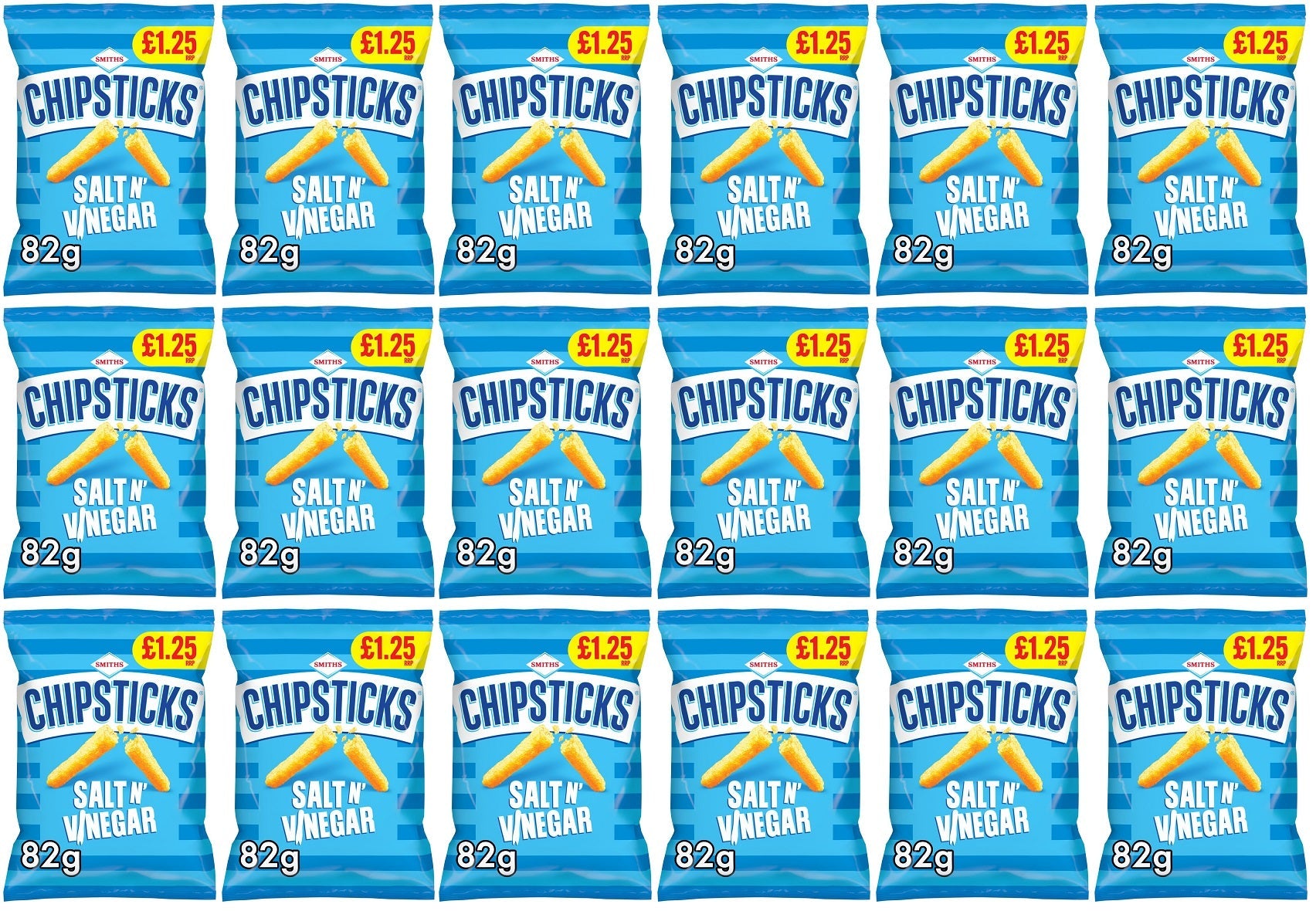 18 x Smiths Chipsticks Salt & Vinegar - 82GM