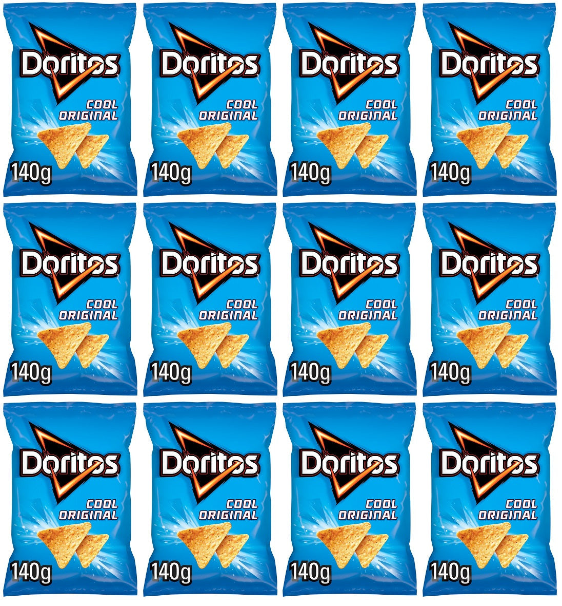 12 x Doritos Cool Original Tortilla Chips Sharing Bag Crisps 140G
