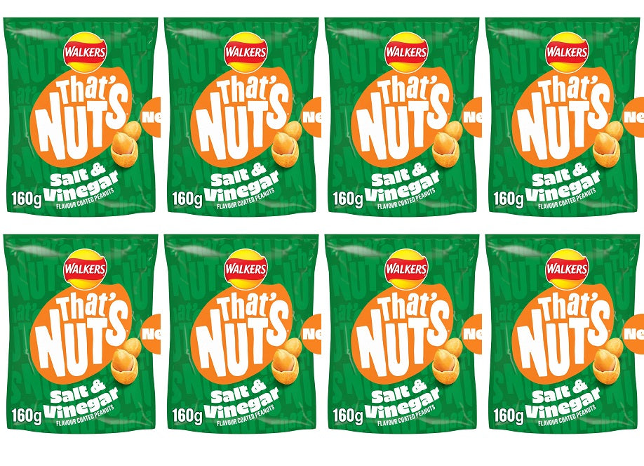 8 x Thats Nuts Walkers Salt & Vinegar - 160GM