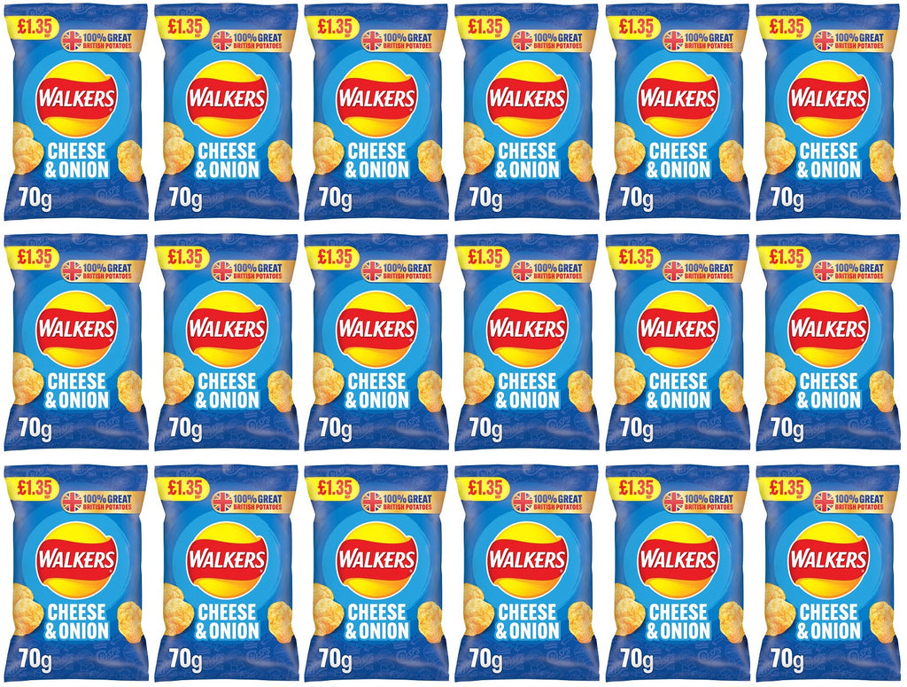 18 x Walkers Cheese & Onion - 70GM