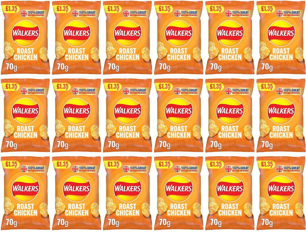 18 x Walkers Roast Chicken - 70GM