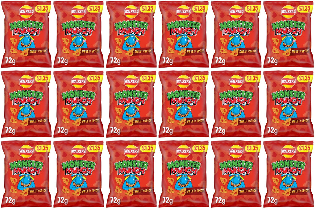 18 x Monster Munch Sweet & Spicy - 72GM