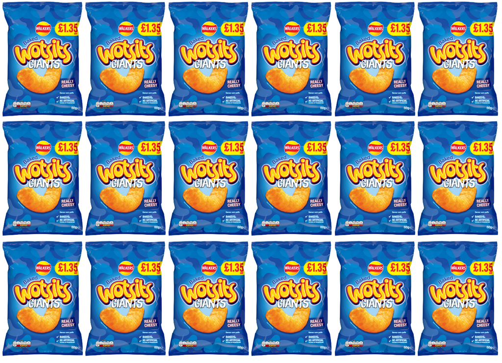 18 x Wotsits Giants Cheese - 60GM