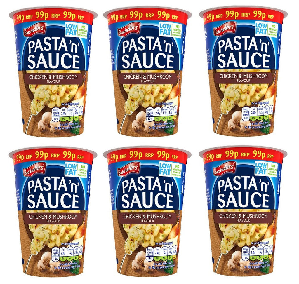 6 X Batchelors Pasta N Sauce Pot Chick & Mushroom 65GM