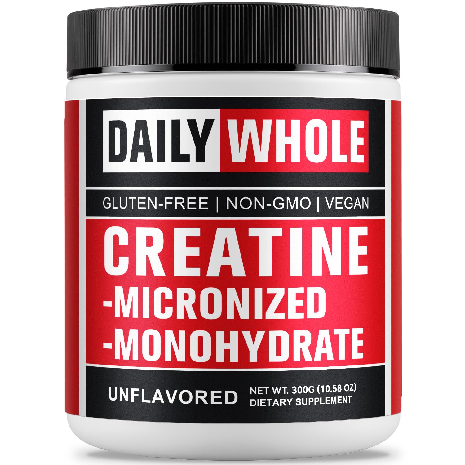 5000mg Creatine Monohydrate Micronized Powder – Unflavored, 300g (60 Servings) – Sugar-Free, Vegan, Non-GMO with Scoop