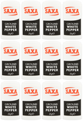 12 x Saxa Ground White Pepper 25Gm