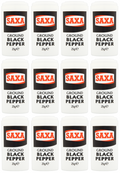 12 x Saxa Ground Black Pepper 25Gm
