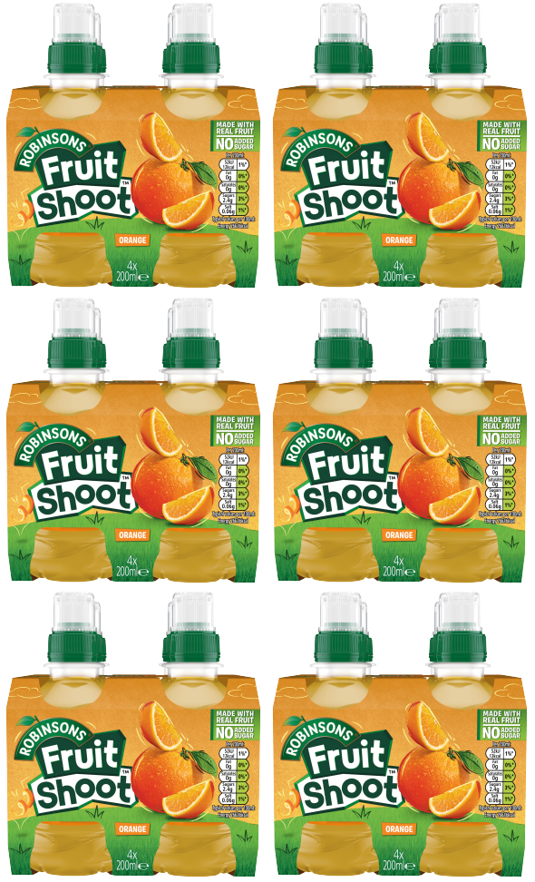6 x Fruit Shoot 4Pk Orange 4X200M
