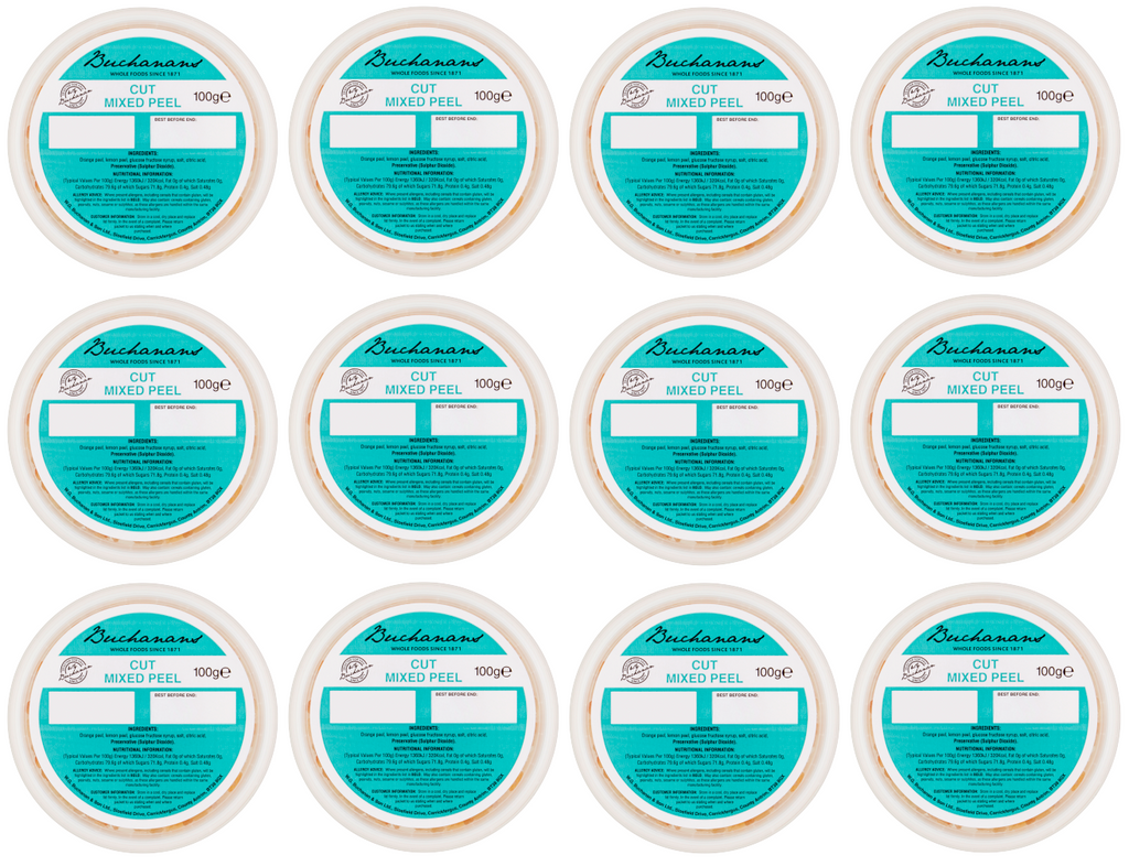 12 x Buchanan Mixed Peel 100G