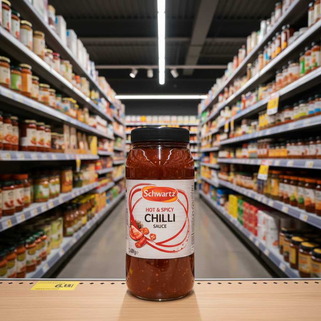 4 x Schwartz Hot & Spicy Chilli Sauce 2.48Kg