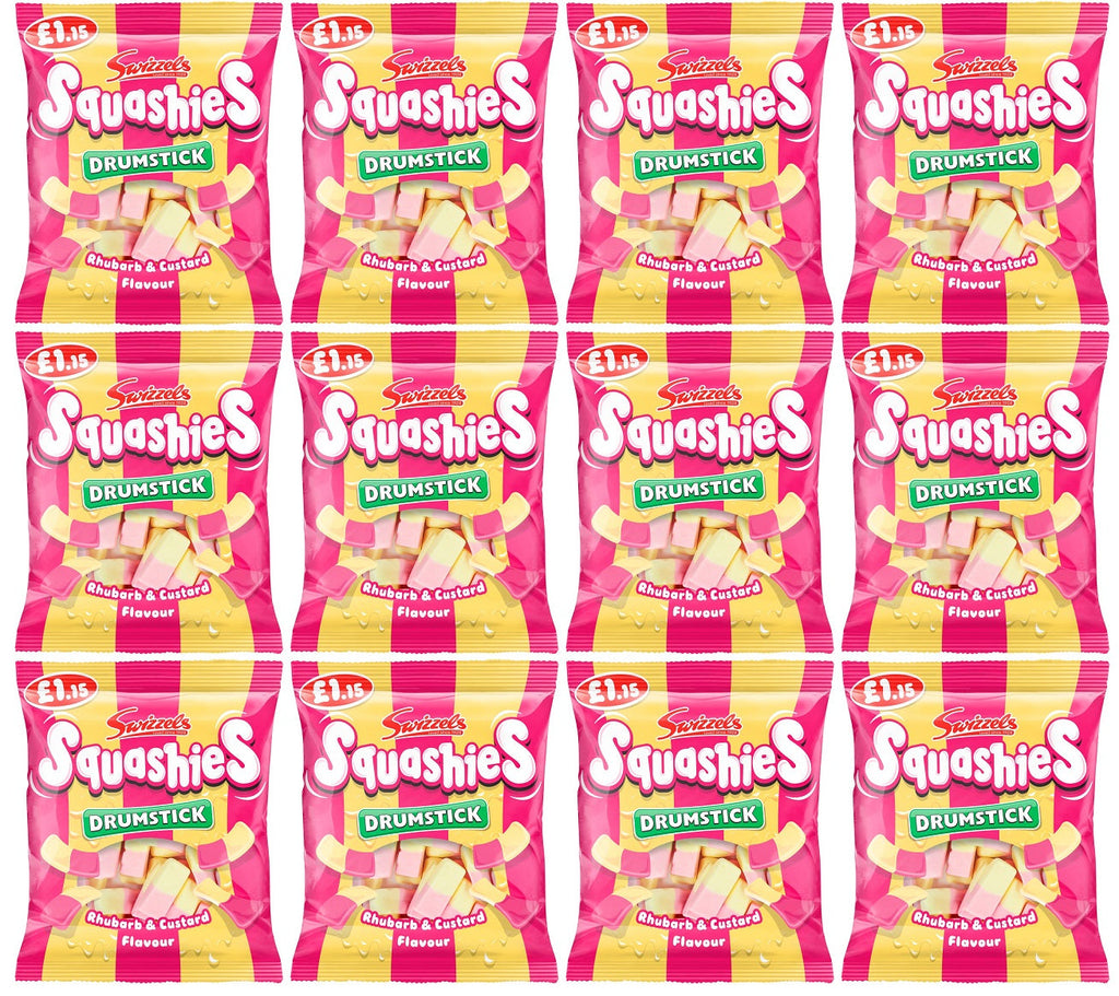 12 X Swizzels Squashies Drumstick Rhubarb & Custard 120G