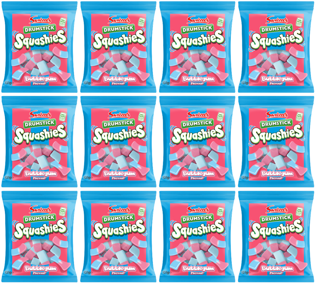 12 X Swizzels Squashies Drumstick Bubblegum 131G