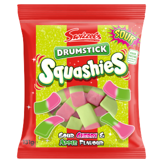 12 X Swizzels Squashies Drumstick Sour Cherry & Apple 120G
