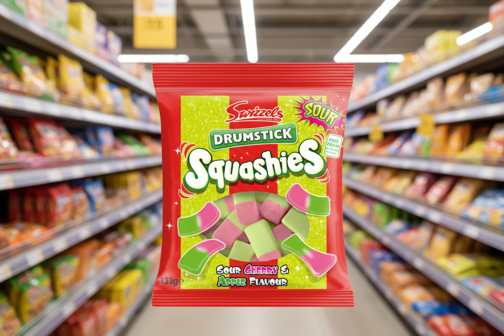 12 X Swizzels Squashies Drumstick Sour Cherry & Apple 120G