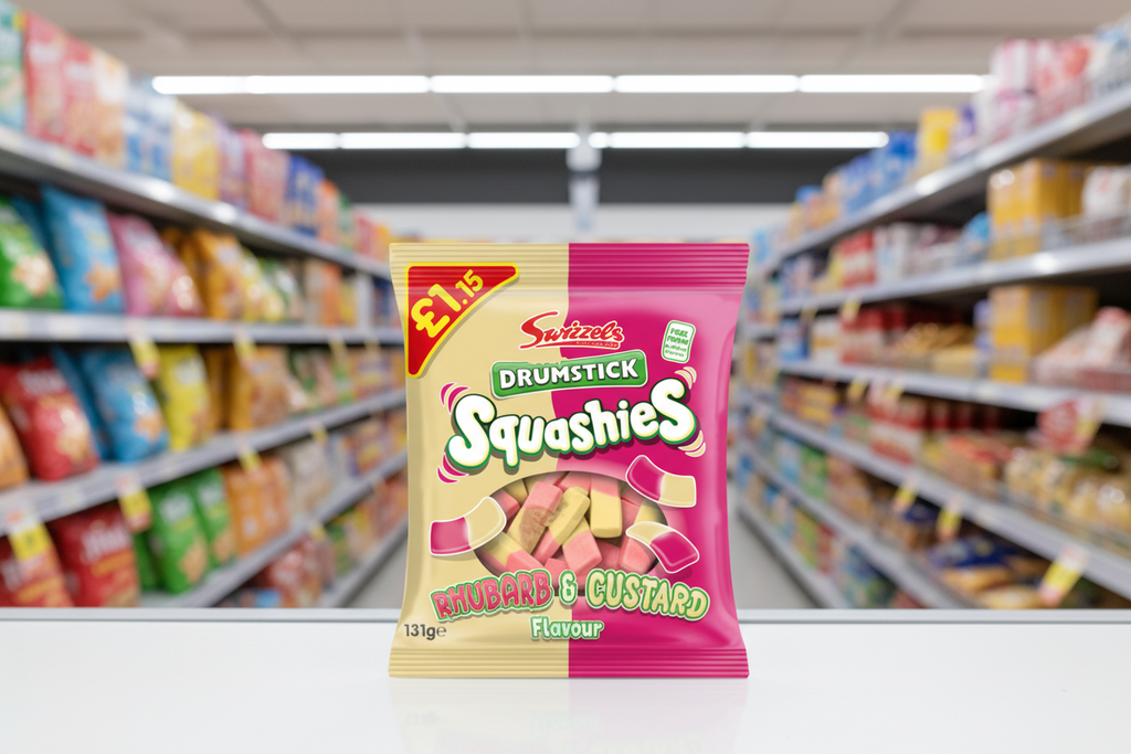 12 x Swizzels Squashies Rhubarb & Custard - 120Gm