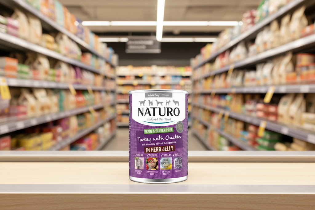 12 X Naturo Turkey With Chicken Cans In Jelly 390G