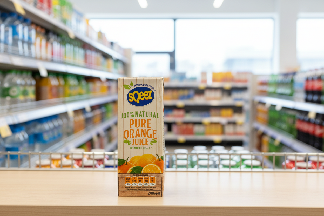 27 x Sqeez Pure Orange Juice 200Ml