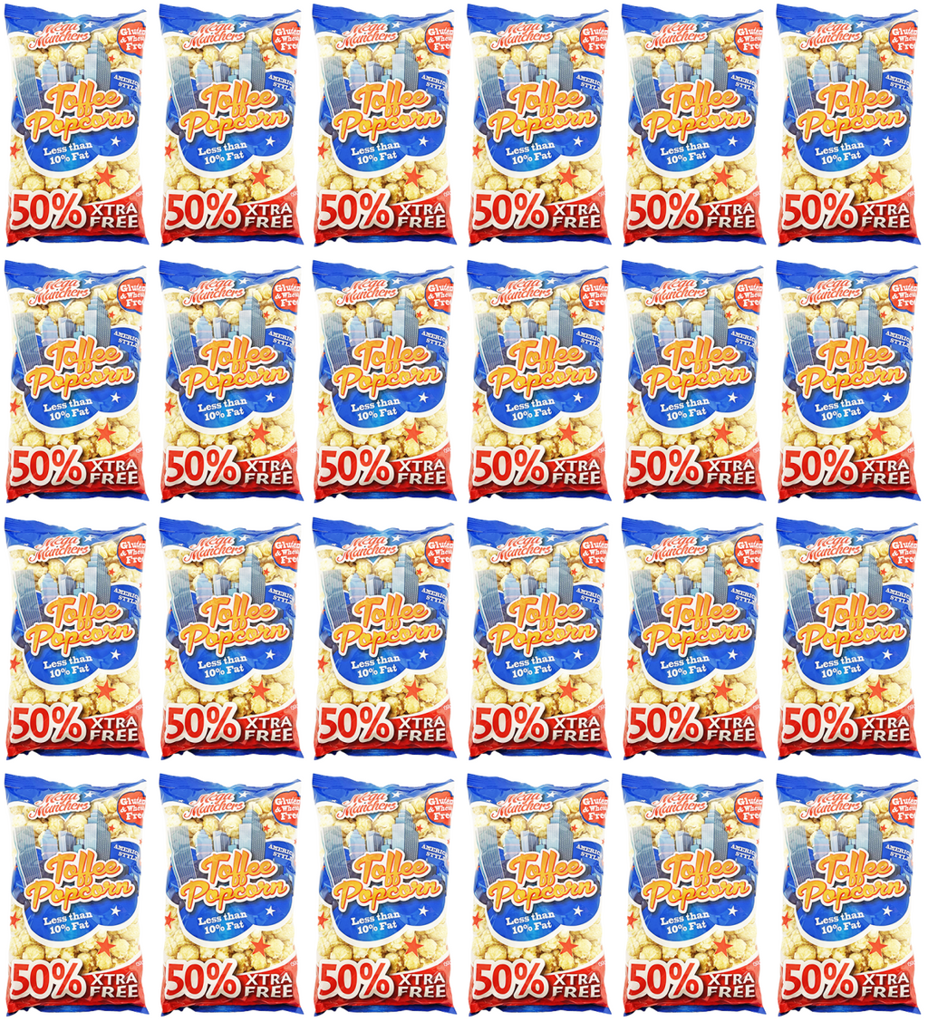 24 x Mega Munchers Toffee Popcorn +50% 150Gm