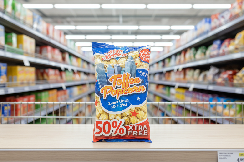 24 x Mega Munchers Toffee Popcorn +50% 150Gm