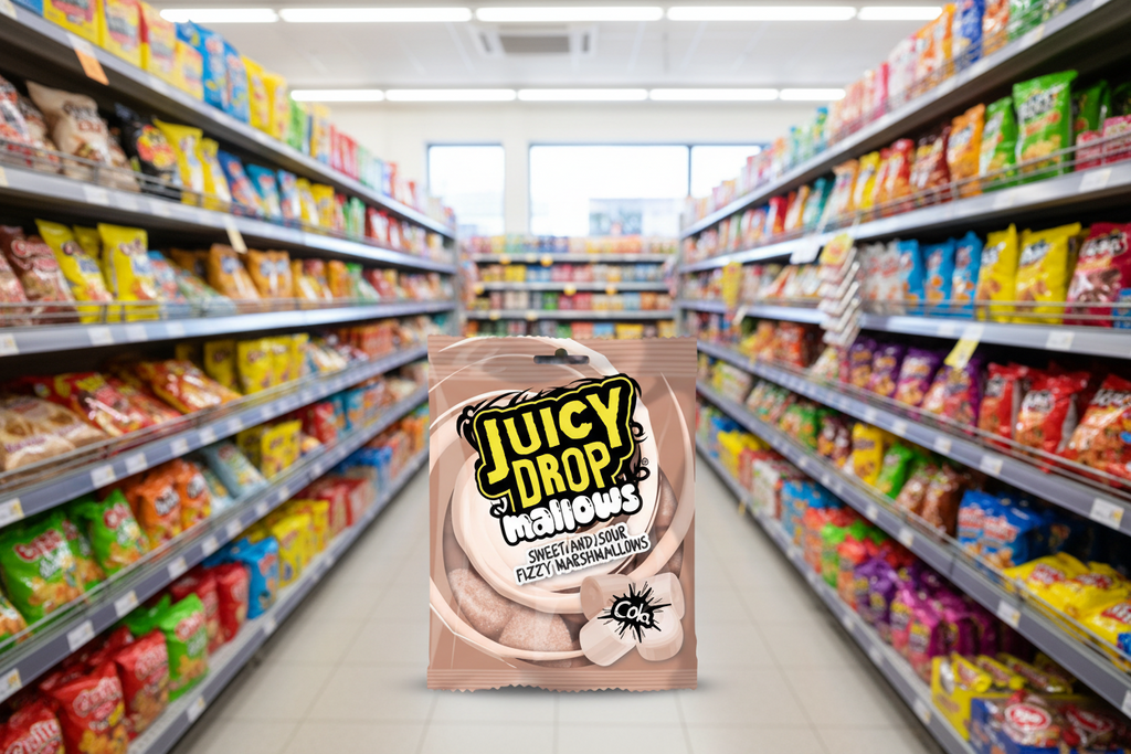20 x Juicy Drop Mallows Cola Sweet And Sour Fizzy Marshmallows 100G