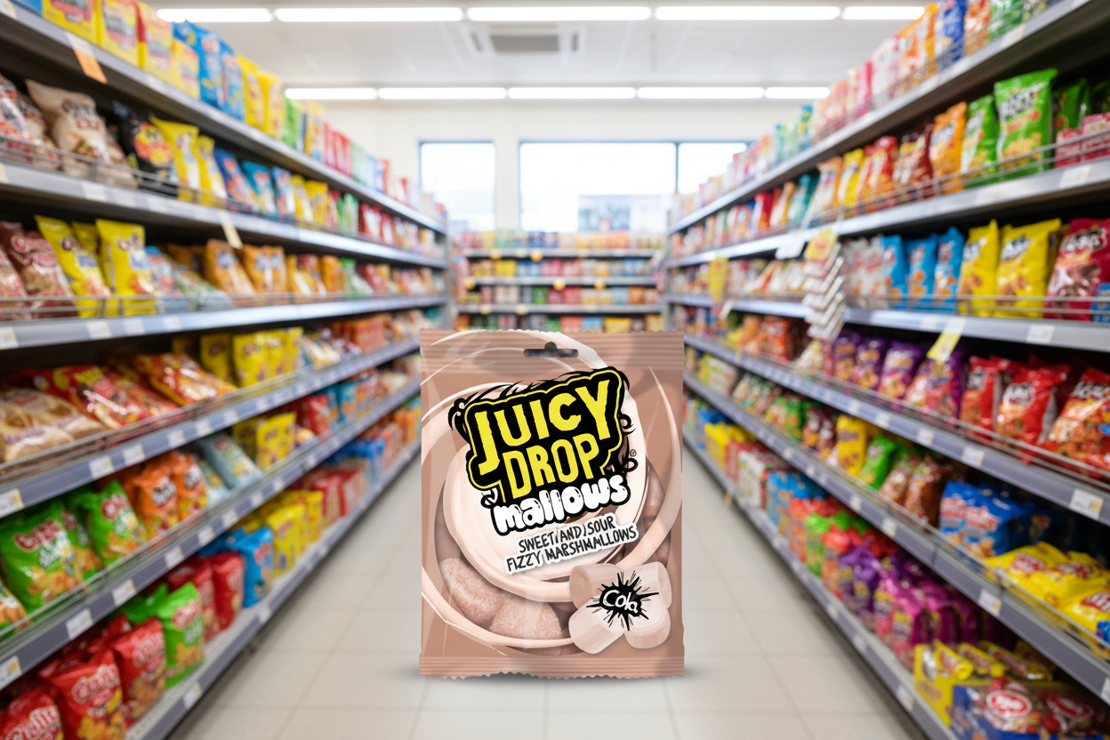 20 x Juicy Drop Mallows Cola Sweet And Sour Fizzy Marshmallows 100G