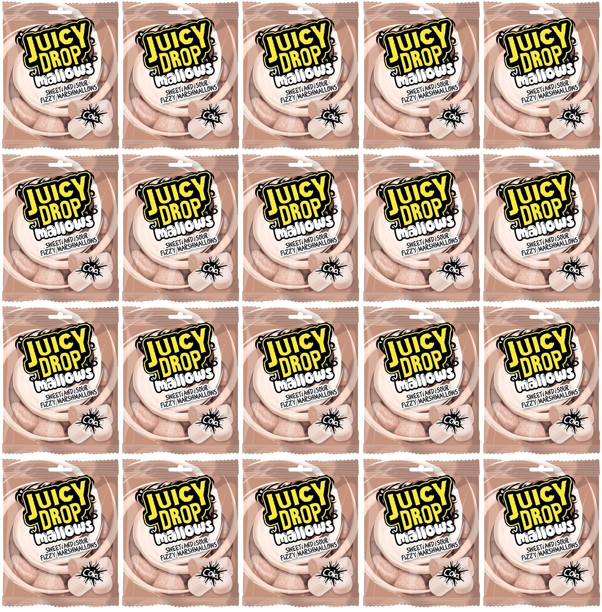 20 x Juicy Drop Mallows Cola Sweet And Sour Fizzy Marshmallows 100G