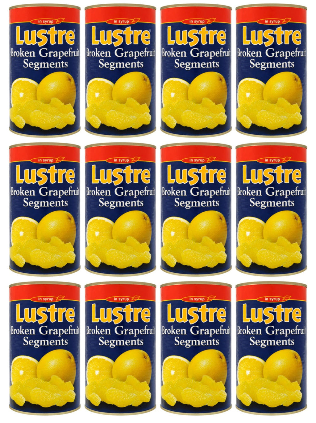 12 x Lustre Broken Grapefruit Segments In Syrup 1.25Kg
