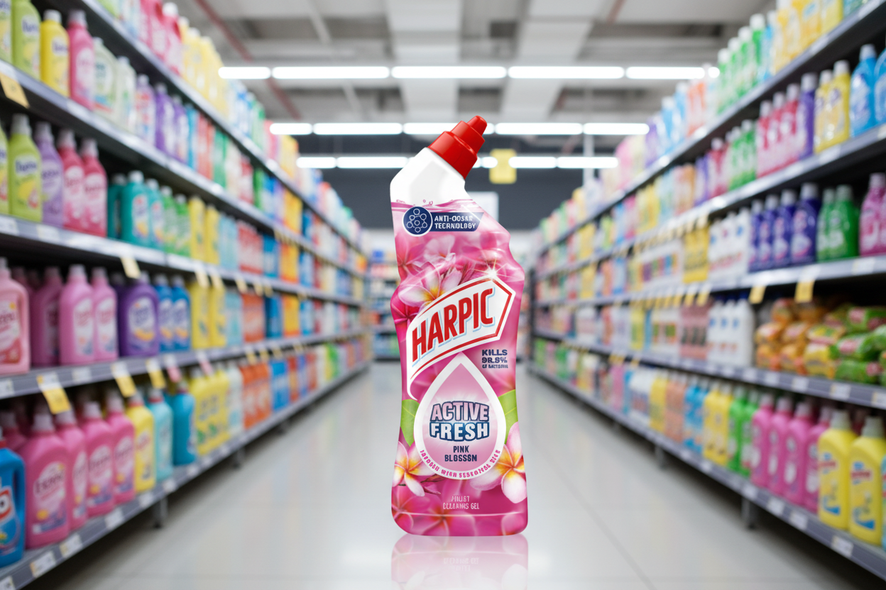 12 x Harpic Active Fresh Pink Blossom 750Ml