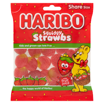 6 x Haribo Squidgy Strawbs 160G