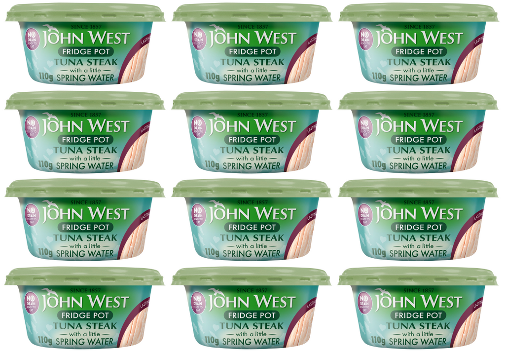12 x John West Fridge Pot Tuna Steak With A Little Spring Water 110G