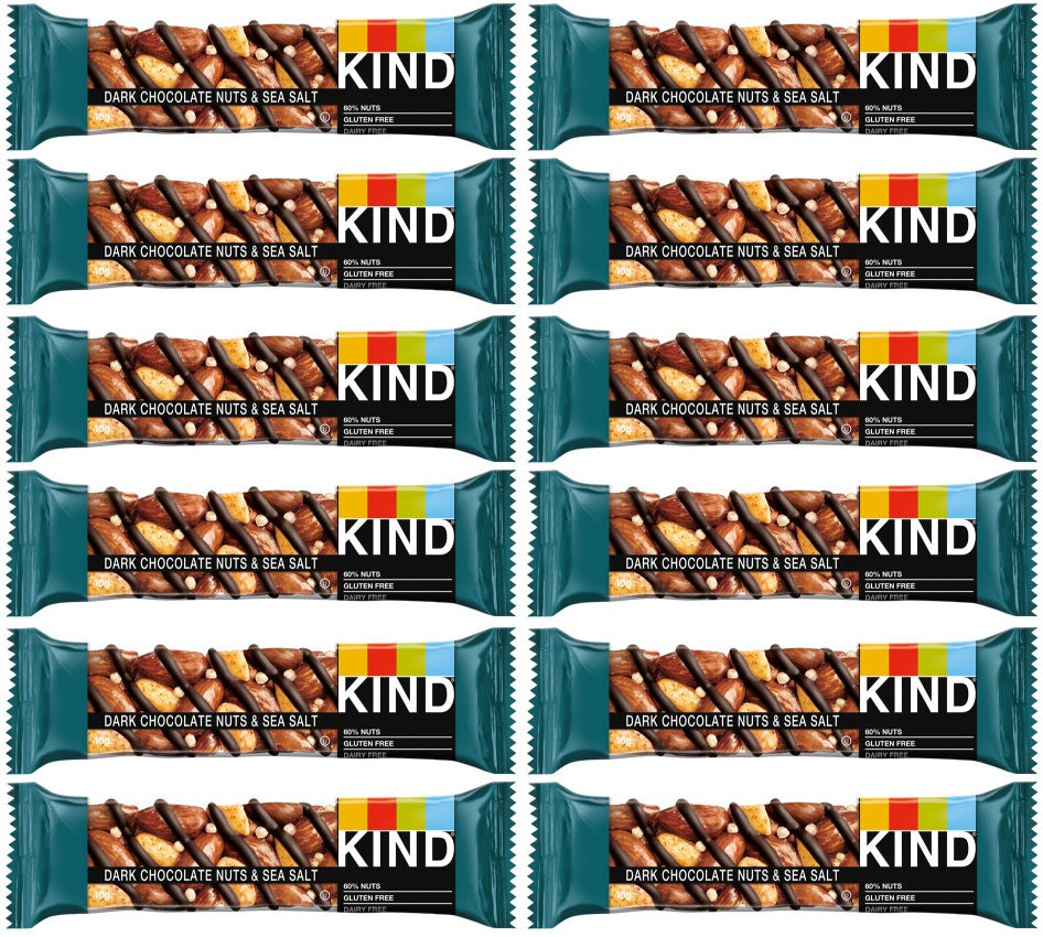 12 x Kind Dark Chocolate Nuts & Sea Salt 40G