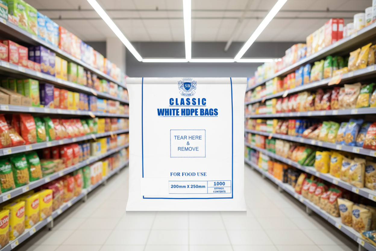 Shabra Classic White Hdpe Bags 200Mm X 250Mm