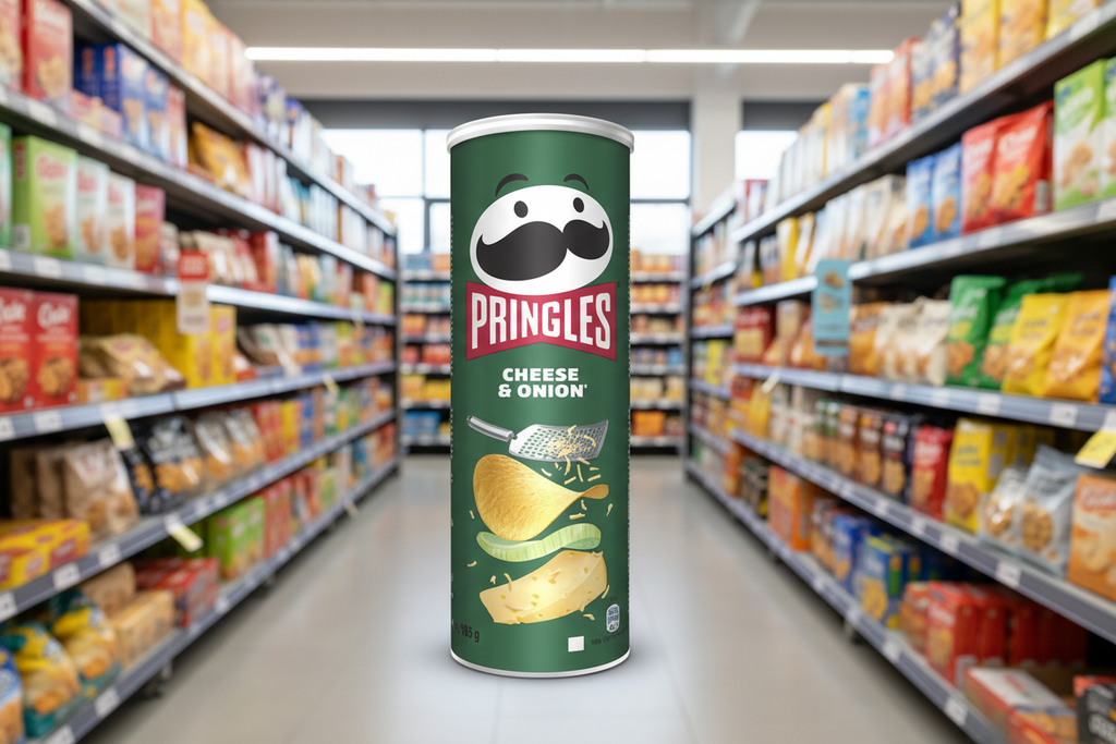 19 x Pringles Cheese & Onion Crisps Can 165G
