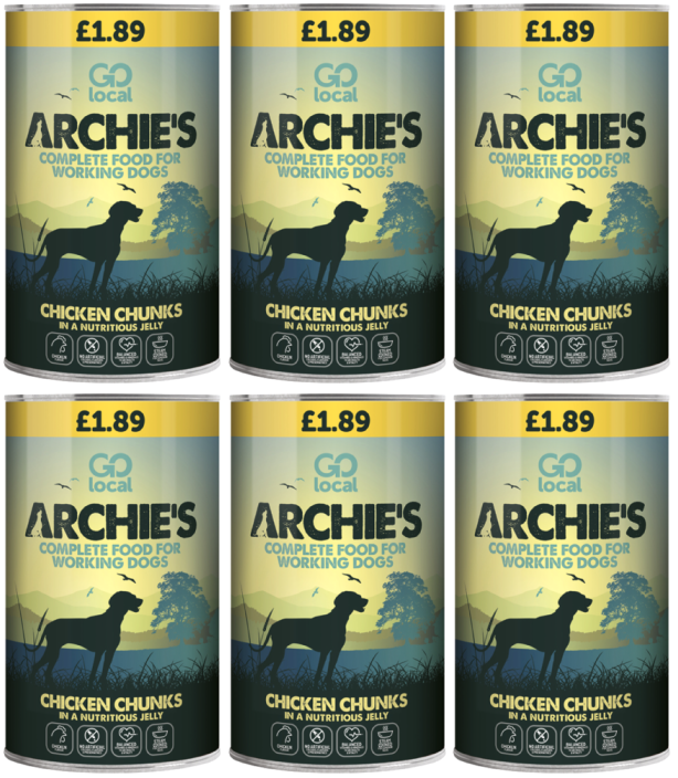 6 x Archies Working Dog Chicken - 1.2KG