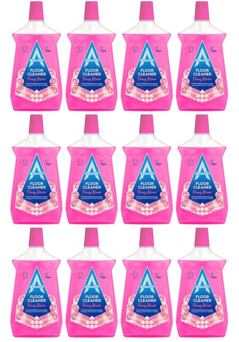 12 x Astonish Floor Cleaner Peony Bloom - 1 LITRE