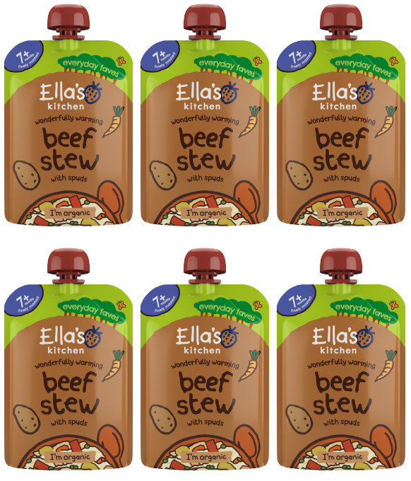 6 X Ellas Kitchen Stage 2 Beef Stew 130Gm