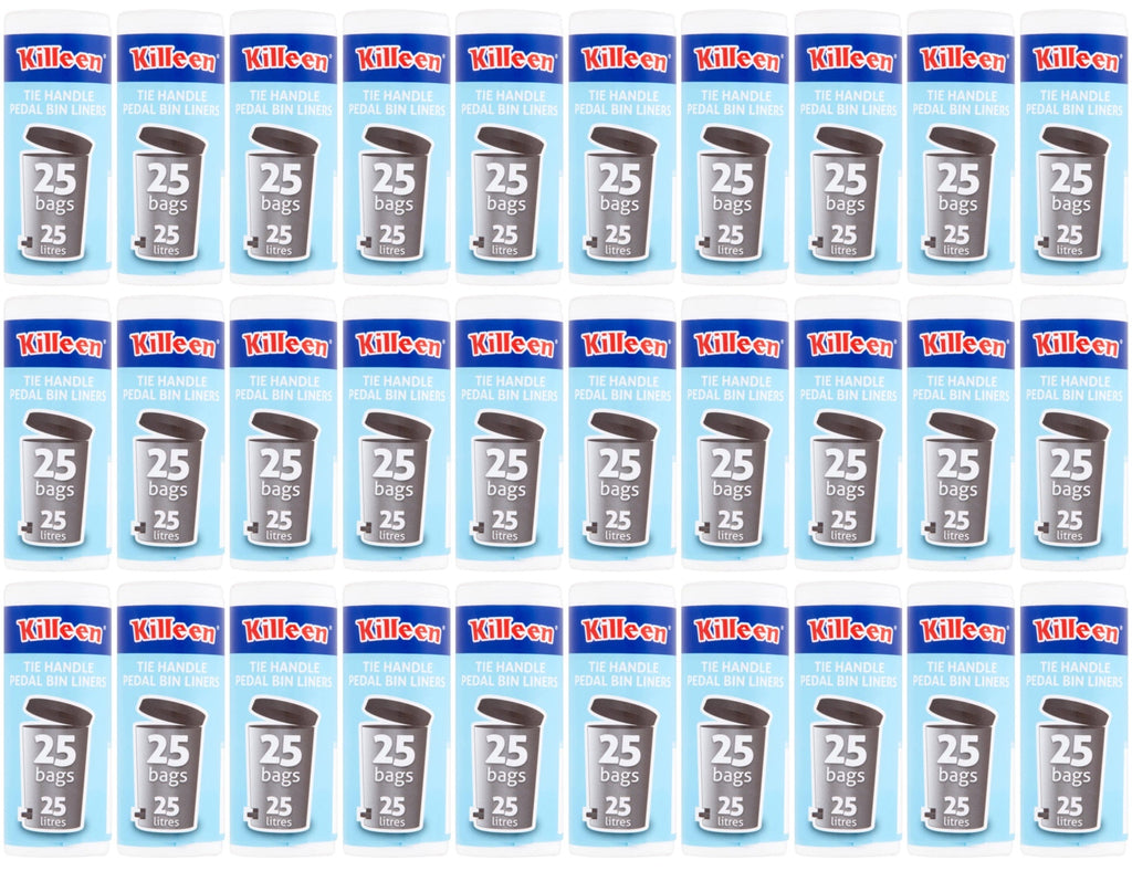 30 x Killeen Pedal Bin Liners Tie Handles 25 Litre - 25 PACK
